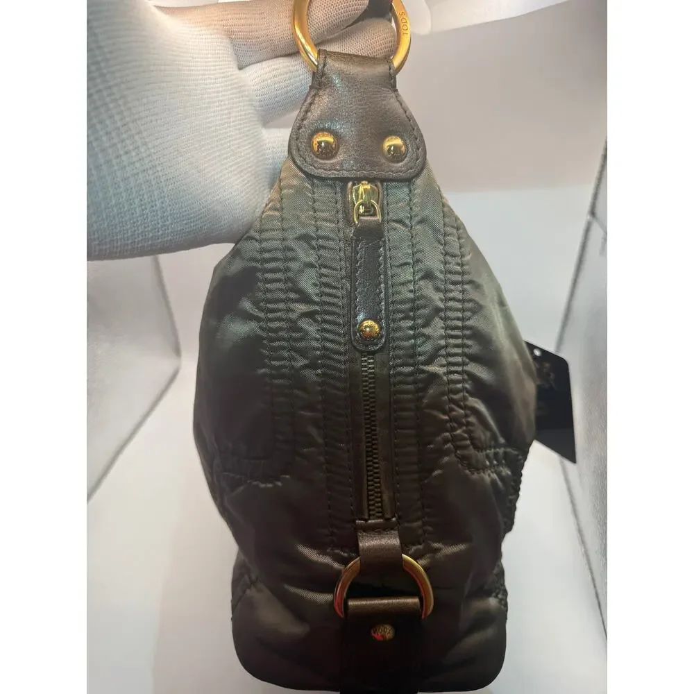Tod's Quilted Nylon Hobo Bag – Dark Brown, Made in Italy